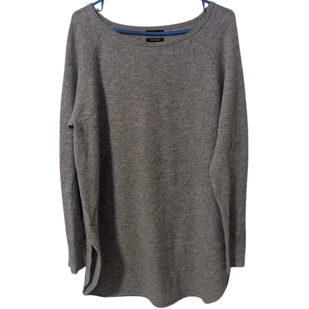 Halogen Cashmere Sweater Tunic Pullover Size 1X Grey‎ Preppy Heritagecore - Picture 2 of 6